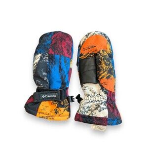 Columbia Graphic Print Waterproof Mittens Fleece Lined Youth Boys XS Size 4-6